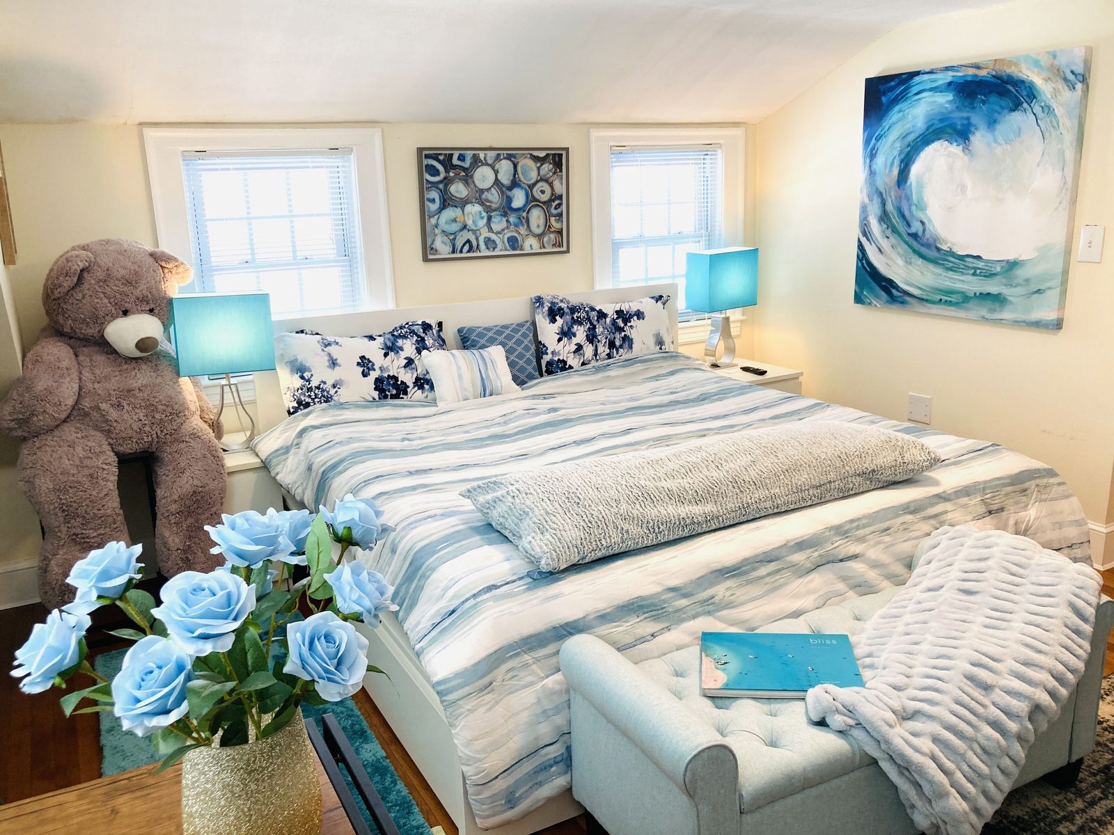 Bright furnished bedroom in our Framingham home